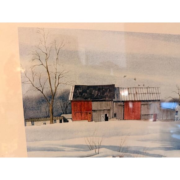 American Artist Sam Hageman Poster Print of a Farm During Winter Time - Picture 3 of 6